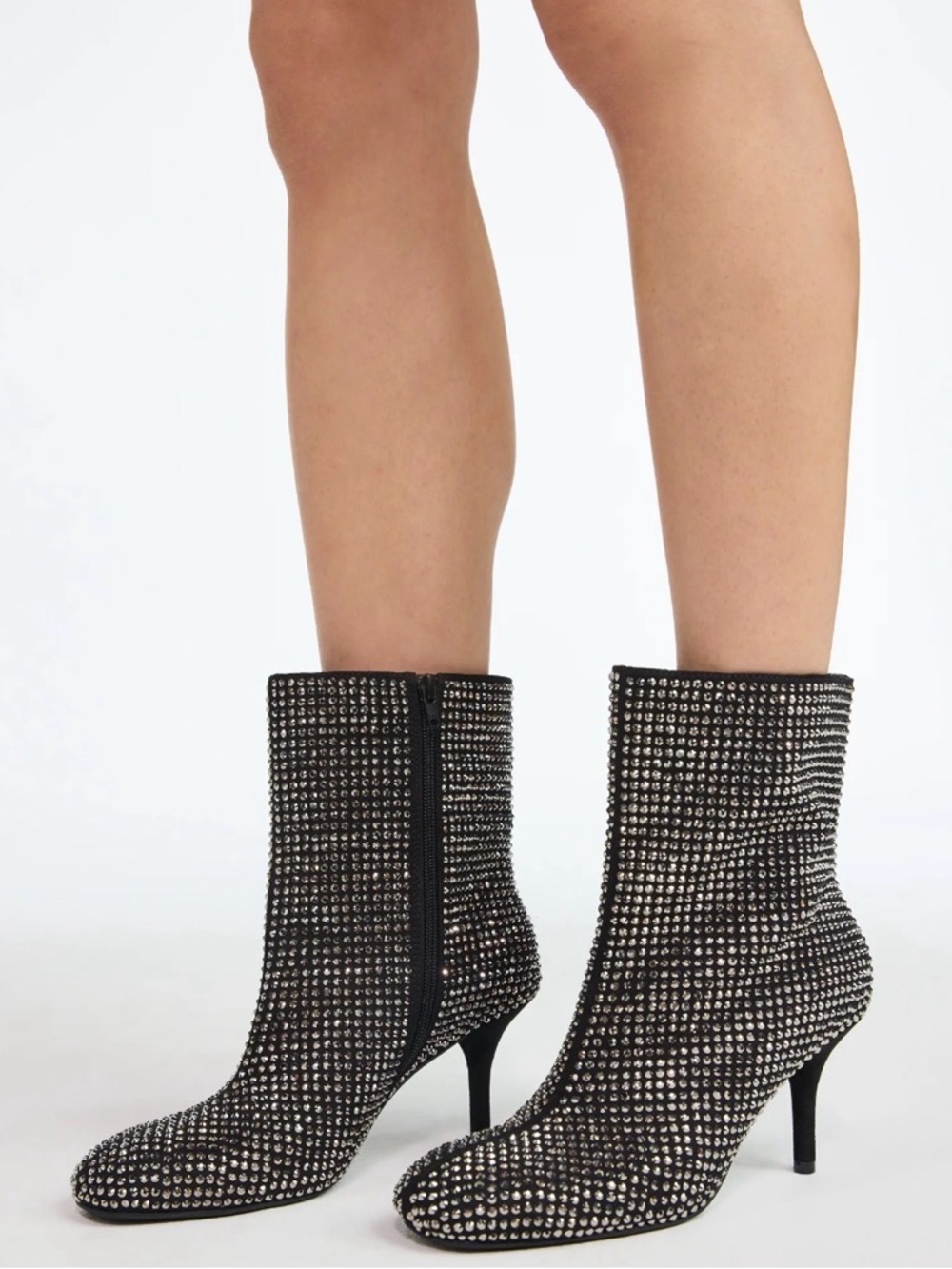 NWT Scoop Black Rhinestone Crystal Stiletto Ankle Boots Women’s Size 6 - Picture 13 of 13